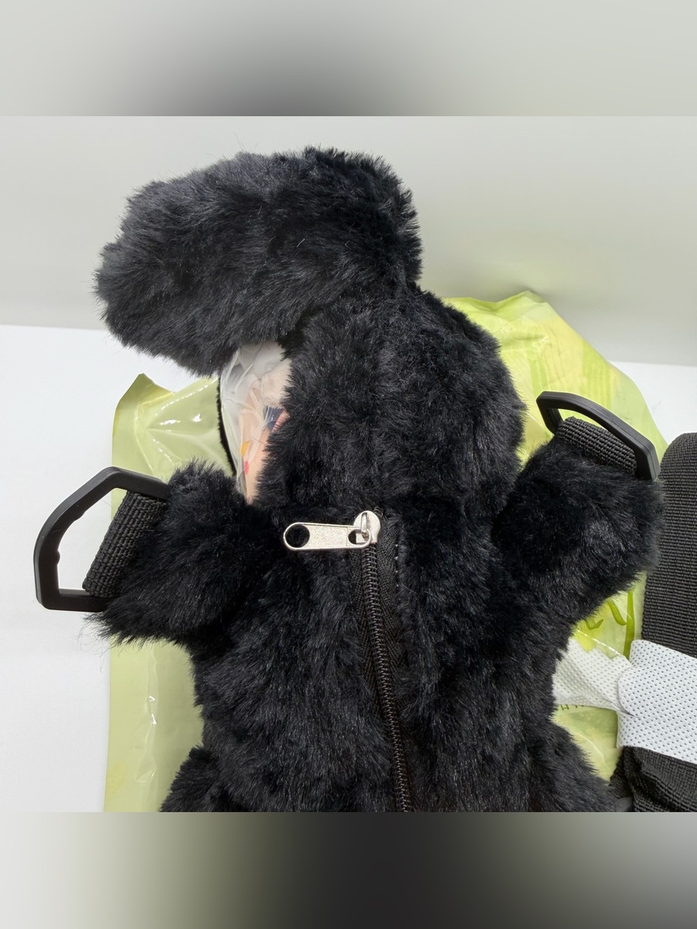 Yooki Accompany Black Dog Plush Detachable Straps Backpack - Picture 4 of 6